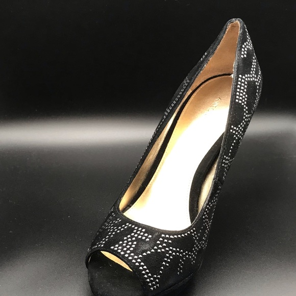 ANTONIO MELANI BLACK ANGELINE PEEPTOE PUMP SIZE 8.5M - Picture 3 of 16